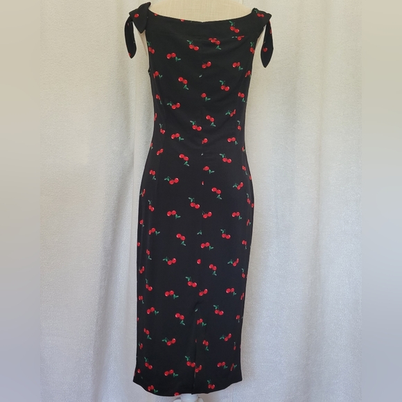 NY&Co Cherry Print Black Dress - Picture 4 of 11